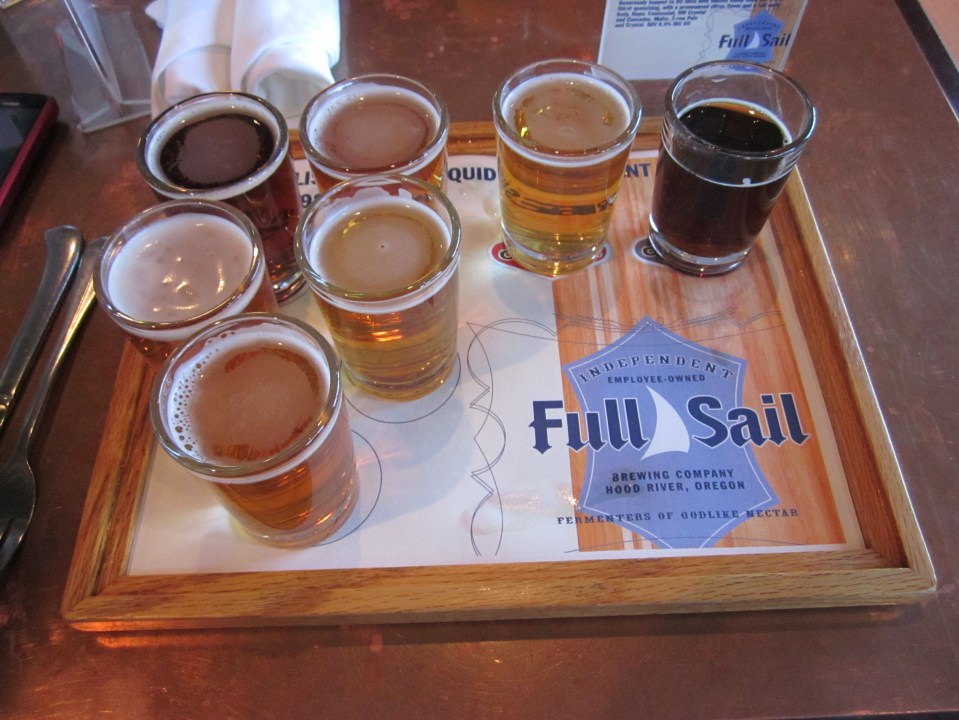 Beer Taster Tray at Full Sail Brewery
