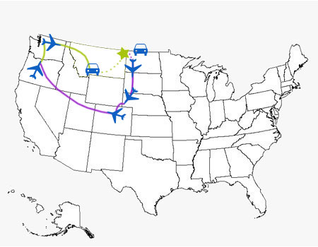 Plentywood, Montana - Roundtrip