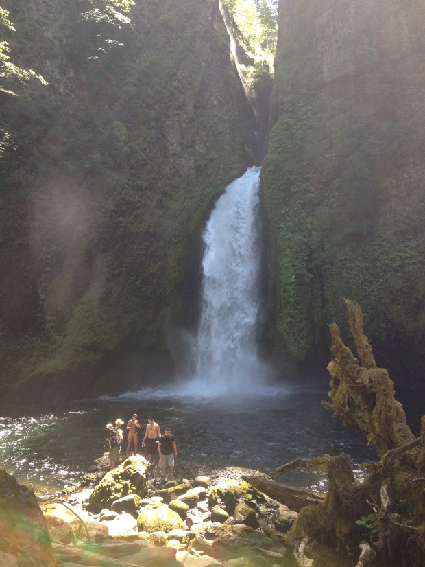 Swimming at Wahclella Falls