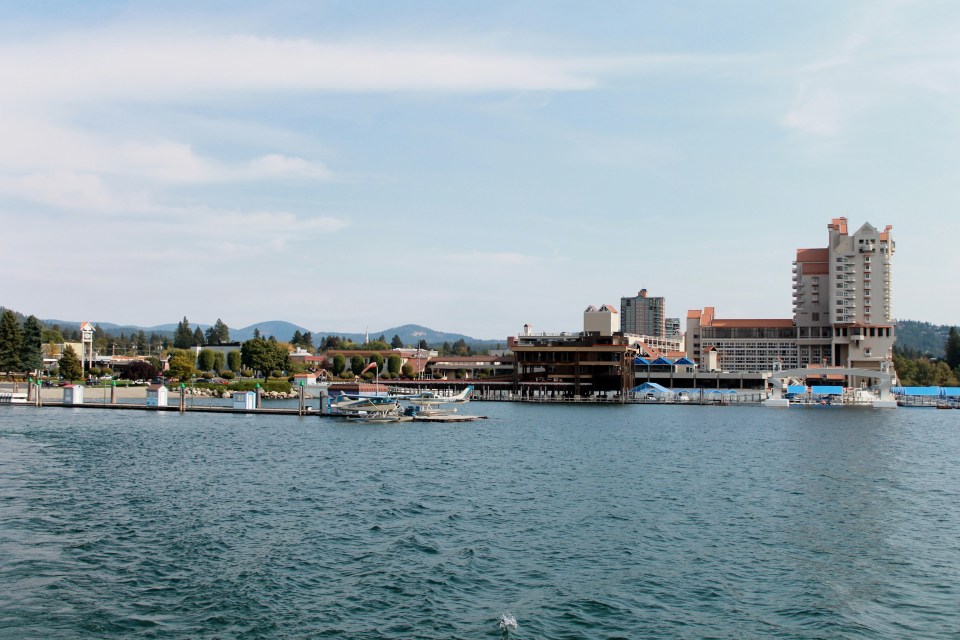 View of Coeur d'Alene resort from lake cruise